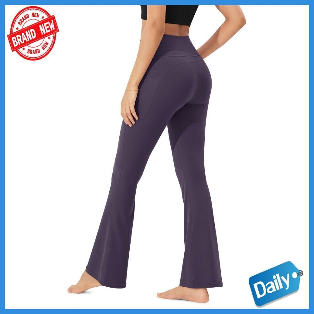 High Waist Flared Yoga Pants with Pockets, 30" Inseam, Buttery Soft